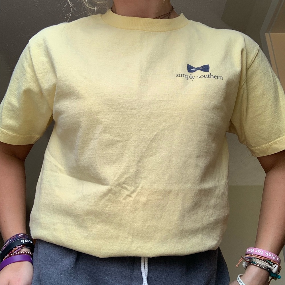 Simply southern light yellow tee